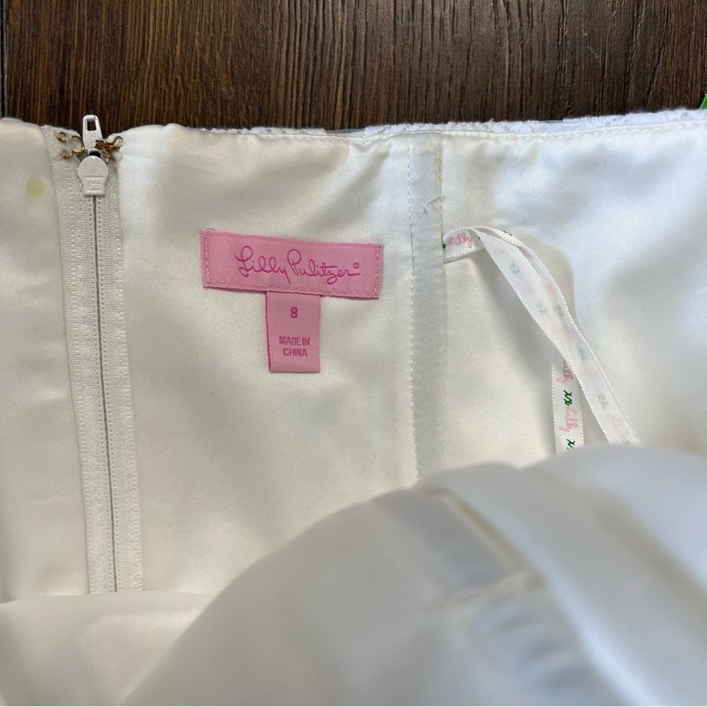 🆕 Lilly Pulitzer Payton Resort White, Pinwheel Organza Dress SZ 8‎ - Picture 7 of 9